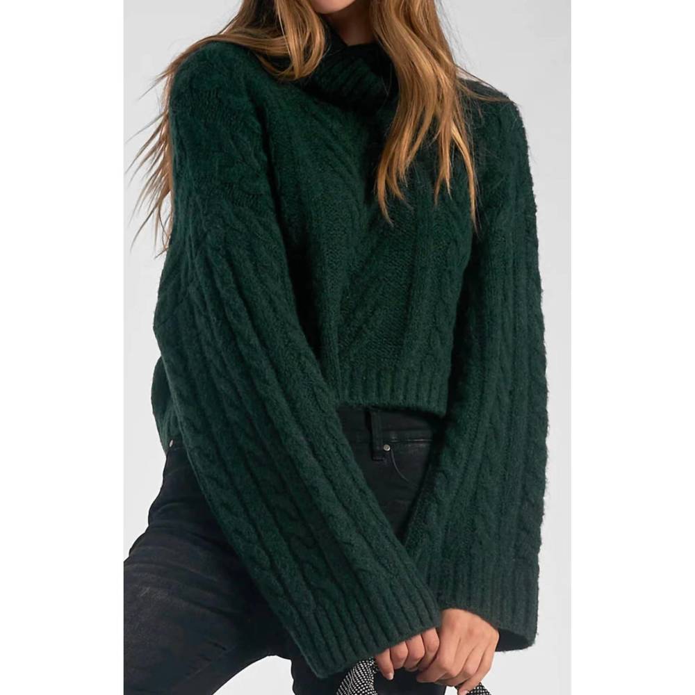 NEW ELAN kira sweater in deep green